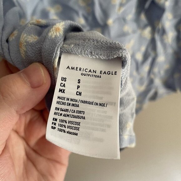 American Eagle Women S Blue Daisy Floral Boho Halter Mini Sundress NWT - Picture 5 of 6